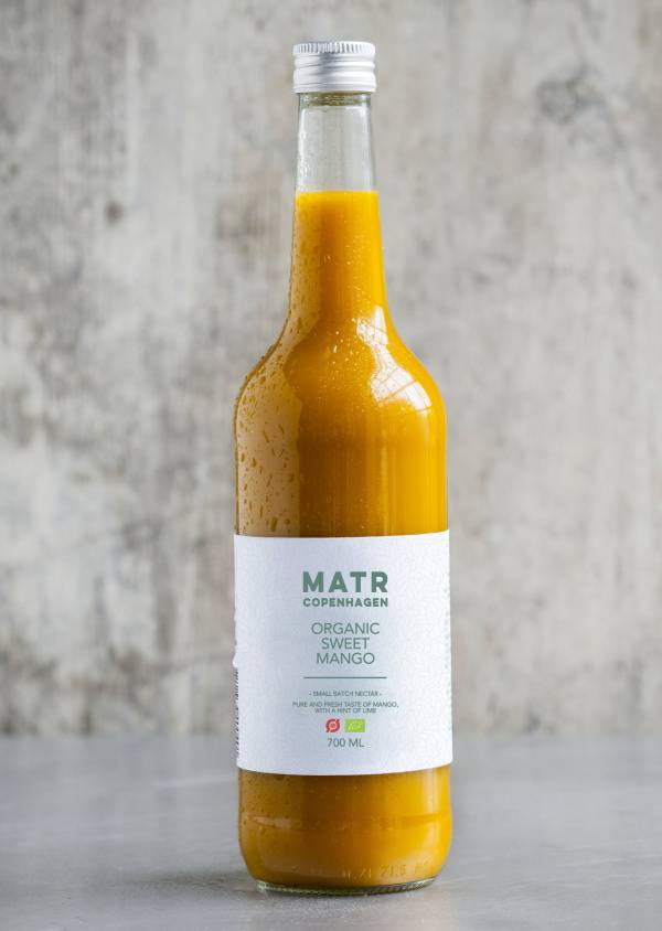 Organic Mango Nectar Juice in glass bottle - small batch