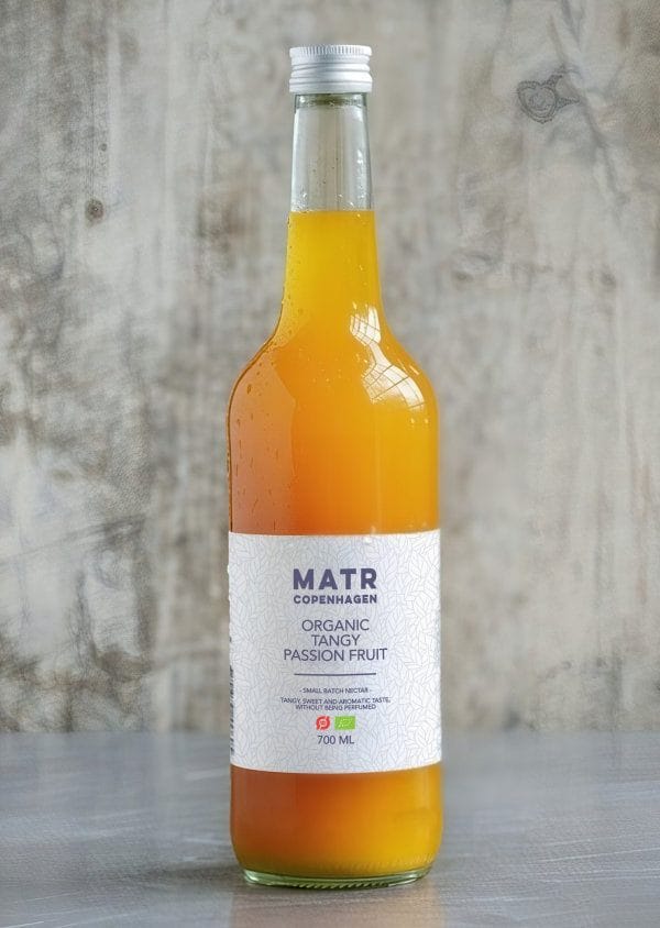 Organic Passion Fruit Nectar Juice in glass bottle - small batch