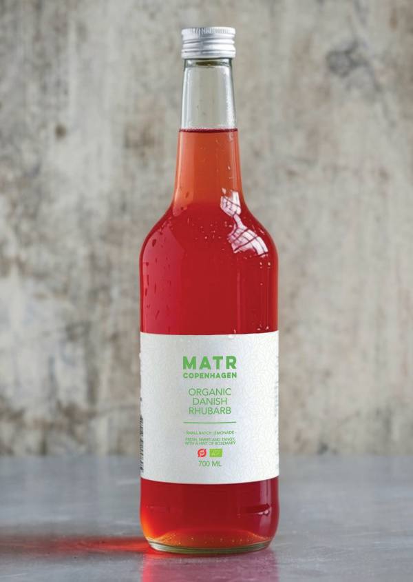 Organic Rhubarb Lemonade Juice in glass bottle - small batch