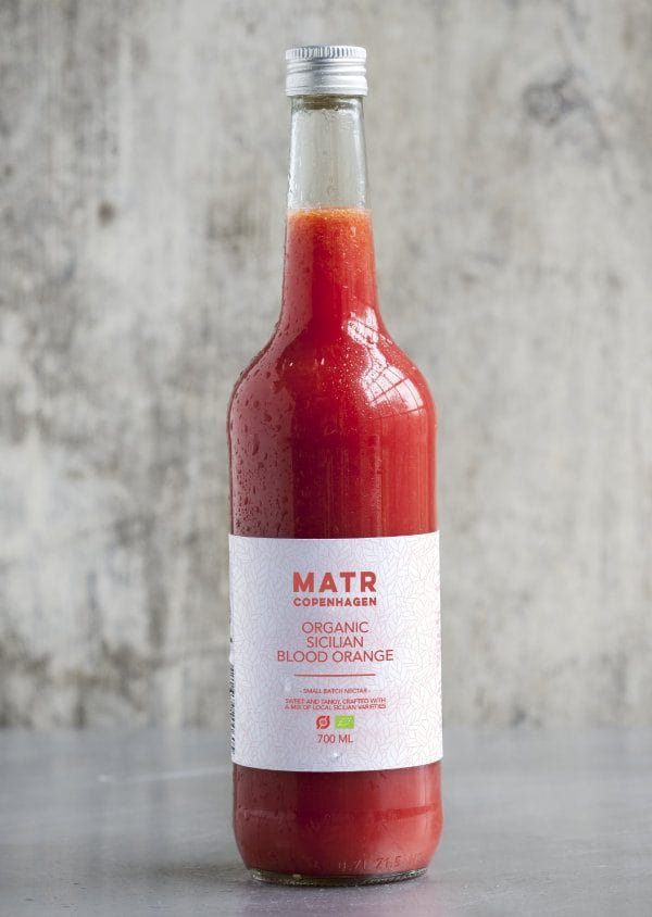 Organic Sicilian Blood Orange Juice in glass bottle - small batch