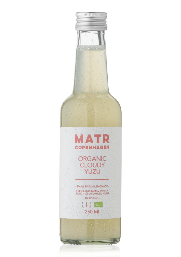 Organic Yuzu Lemonade in glass bottle