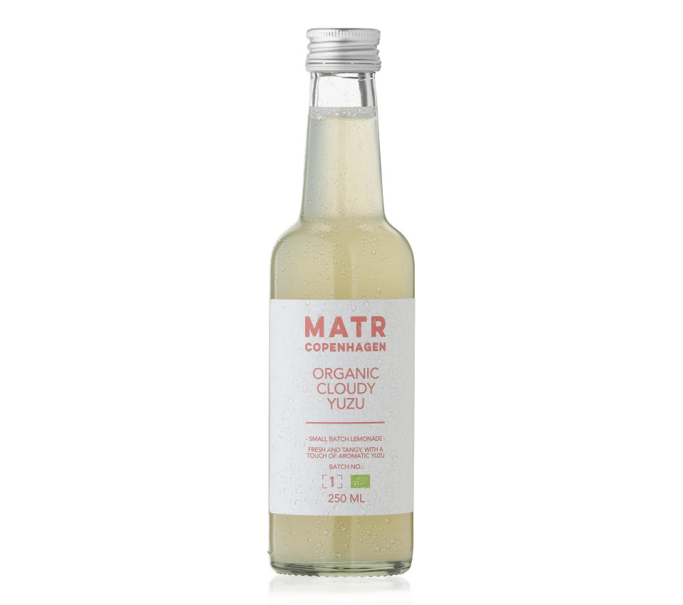 Organic Yuzu Lemonade in glass bottle